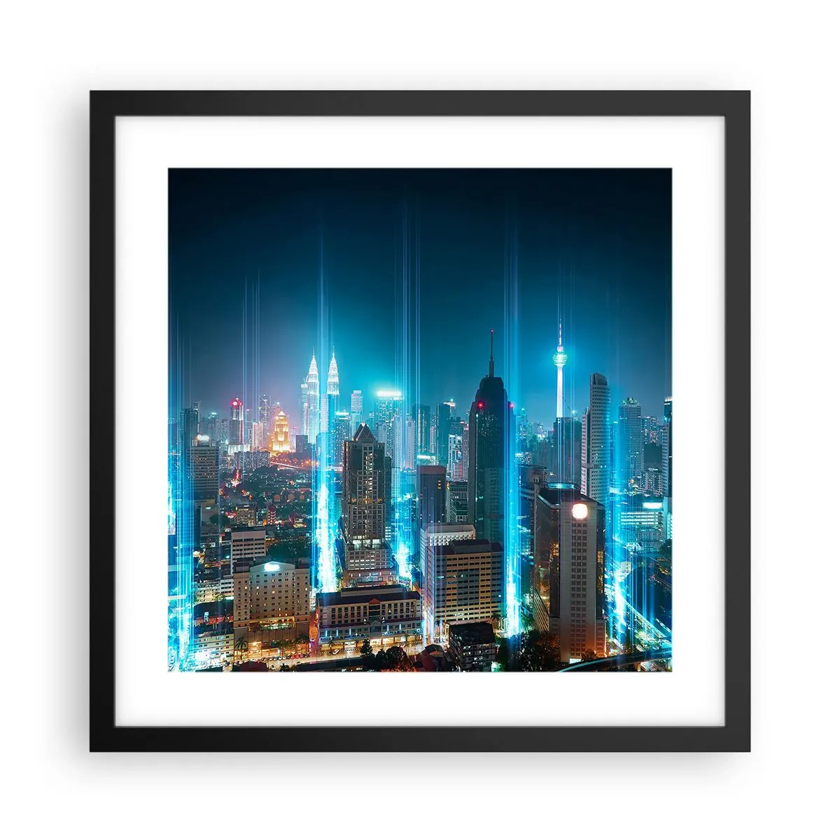 Poster in cornice nera - Da Berlino al cielo - 40x40 cm