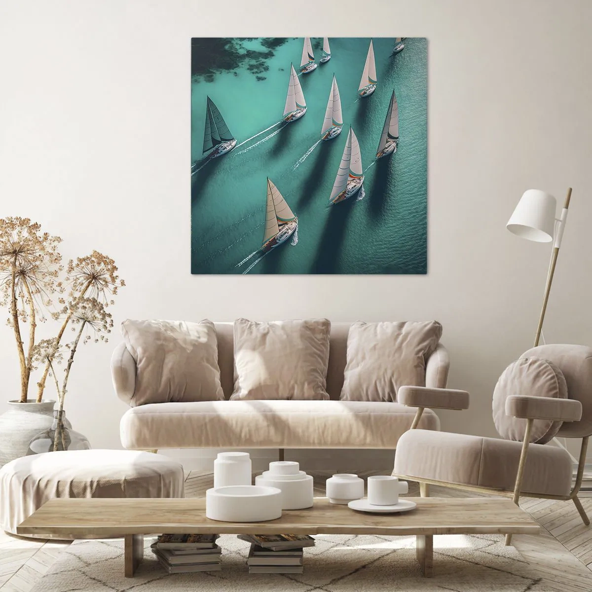 Quadro su tela - Stampe su Tela - In gara con il vento - 70x70 cm