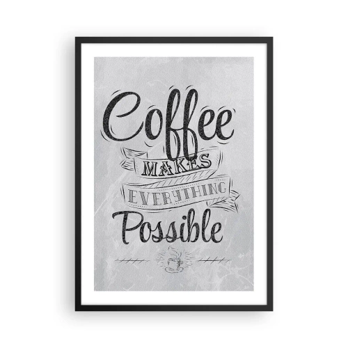 Poster in cornice nera - Poster motivazionale sul caffè - 50x70cm - Come non amare il caffè - Decorazione murale moderna per soggiorno e camera da letto ARTTOR