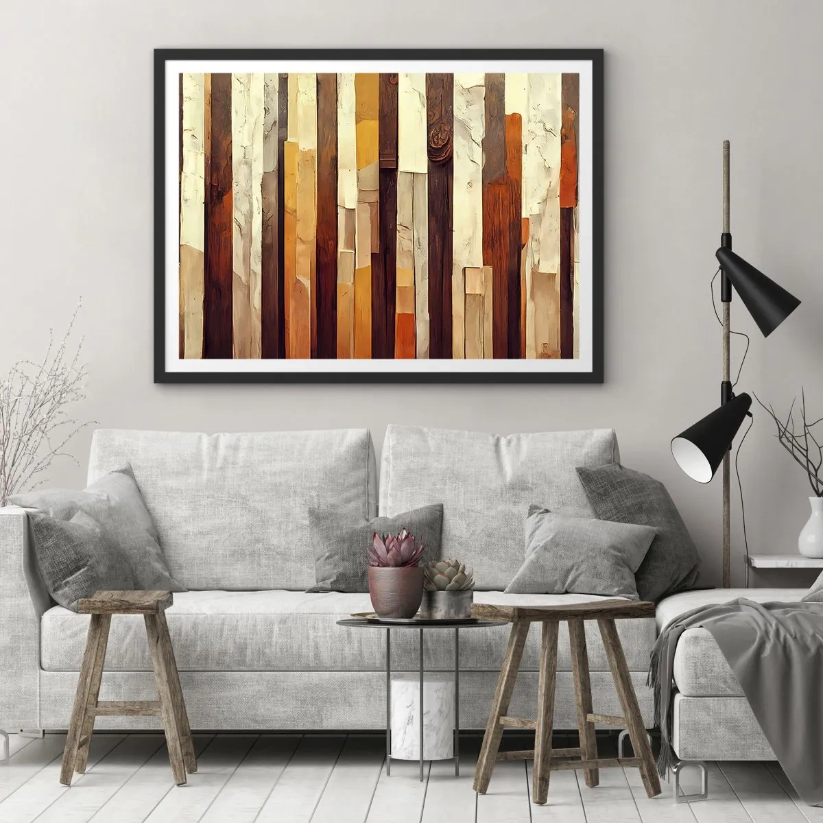 Poster in cornice nera - L'inno dei legni boschivi - 50x40 cm