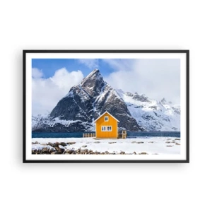 Poster in cornice nera - Vacanze scandinave - 91x61 cm