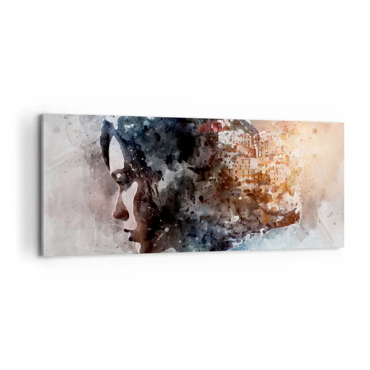 Quadro su tela - Stampe su Tela - Racconto su una ragazza con città sullo sfondo - 100x40 cm