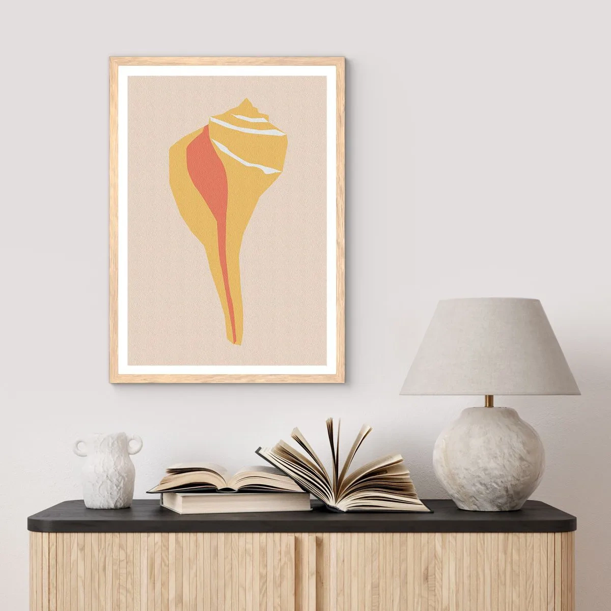 Poster in cornice rovere chiaro - Astrazione organica: crescita - 70x100 cm