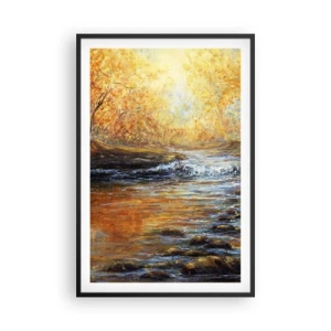 Poster in cornice nera - Ruscello d'oro - 61x91 cm