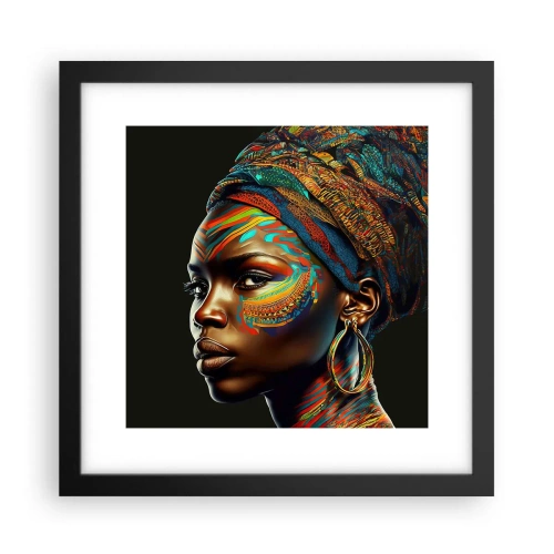 Poster in cornice nera - Regina africana - 30x30 cm