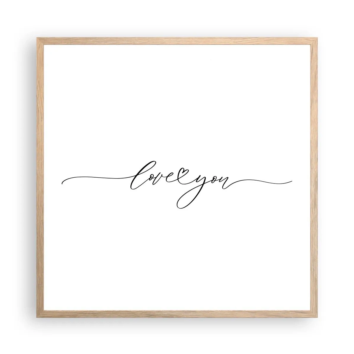 Poster in cornice rovere chiaro - Bianco e nero - 60x60 cm