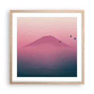 Poster in cornice rovere chiaro - Viandanti sopra le nuvole - 50x50 cm