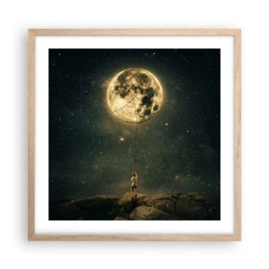 Poster in cornice rovere chiaro - Chi ha rubato la luna - 50x50 cm