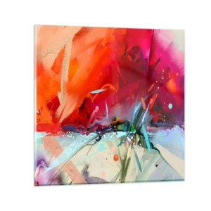 Quadro su vetro - Esplosione di luci e colori - 30x30 cm