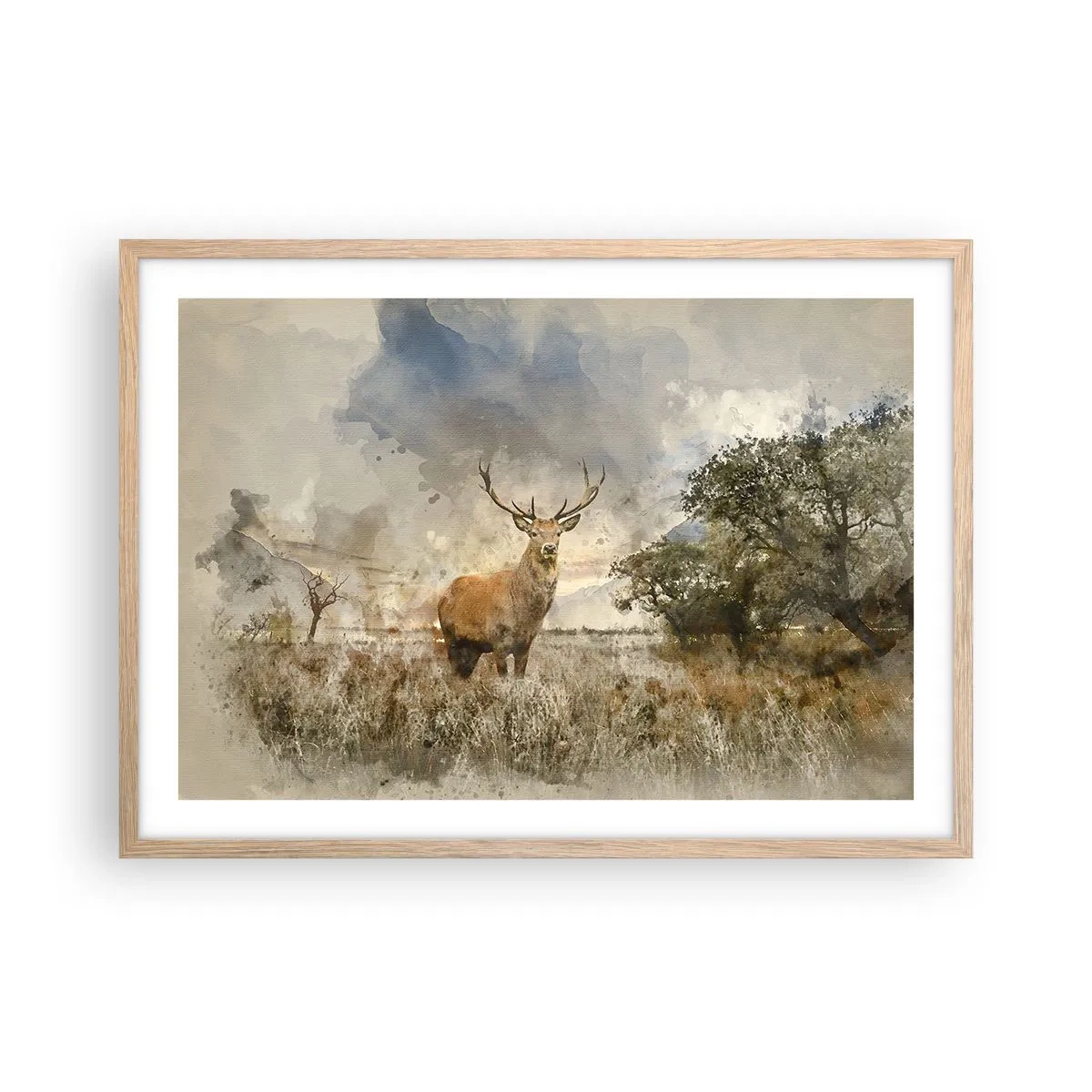 Poster in cornice rovere chiaro - Dignità - forza - maestosità - 70x50 cm