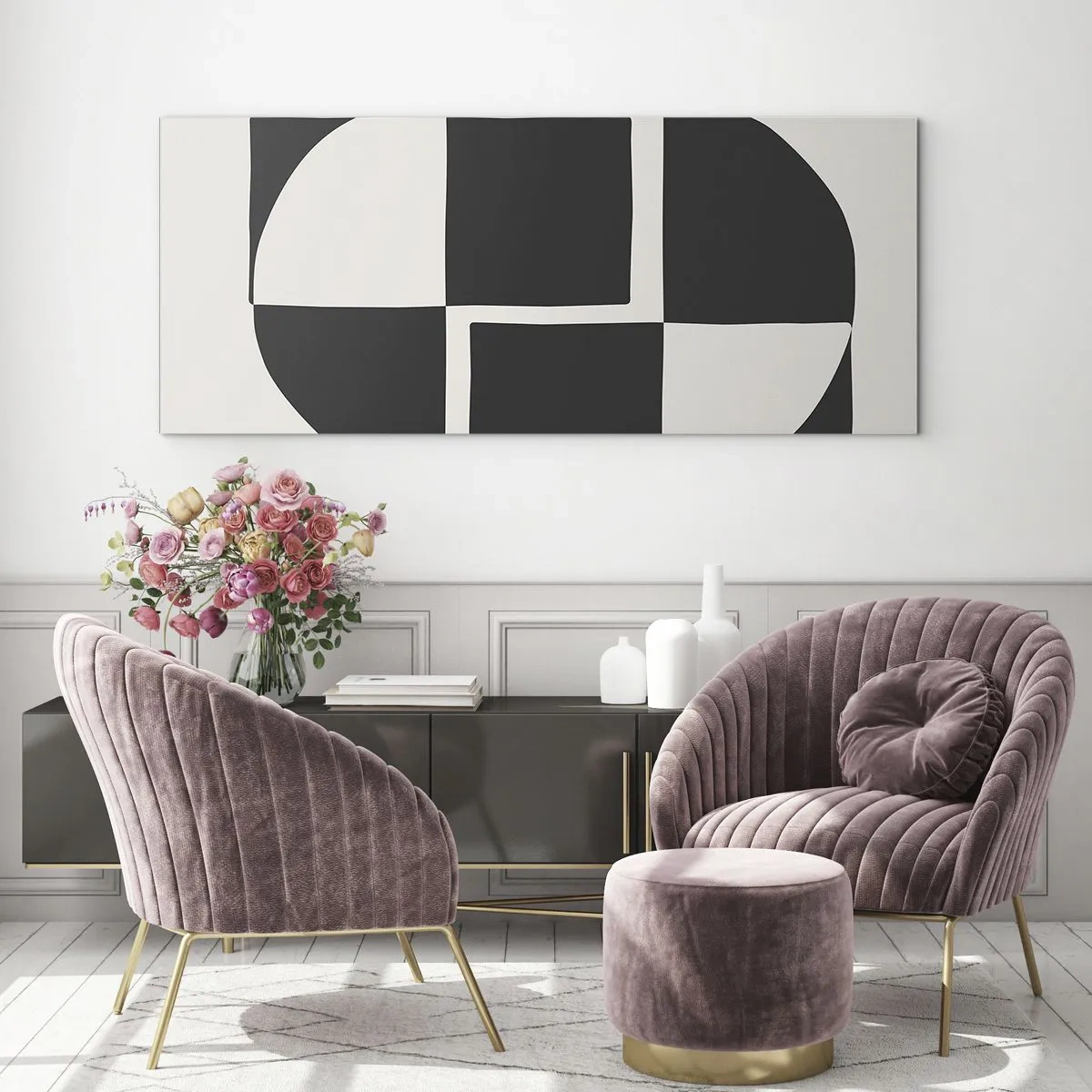 Quadro su vetro - Antitesi - sintesi - 100x40 cm