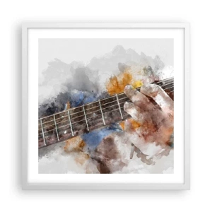 Poster in cornice bianca - Poesia tra le corde - 50x50 cm