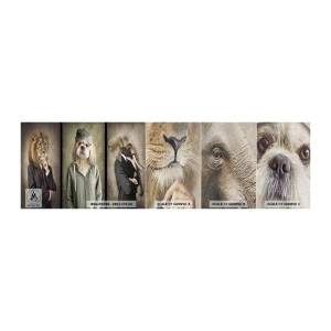 Campione di Fotomurale Premium Canvas - Preferisco casual - Astrazione, Leone, Cane - 100x30 cm