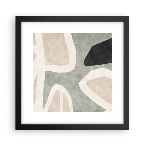 Poster in cornice nera - Composizione con motivi in nero - 30x30 cm