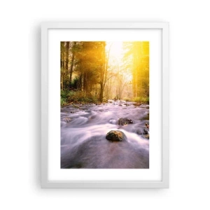 Poster in cornice bianca - Malachite in cornice oro-argento - 30x40 cm