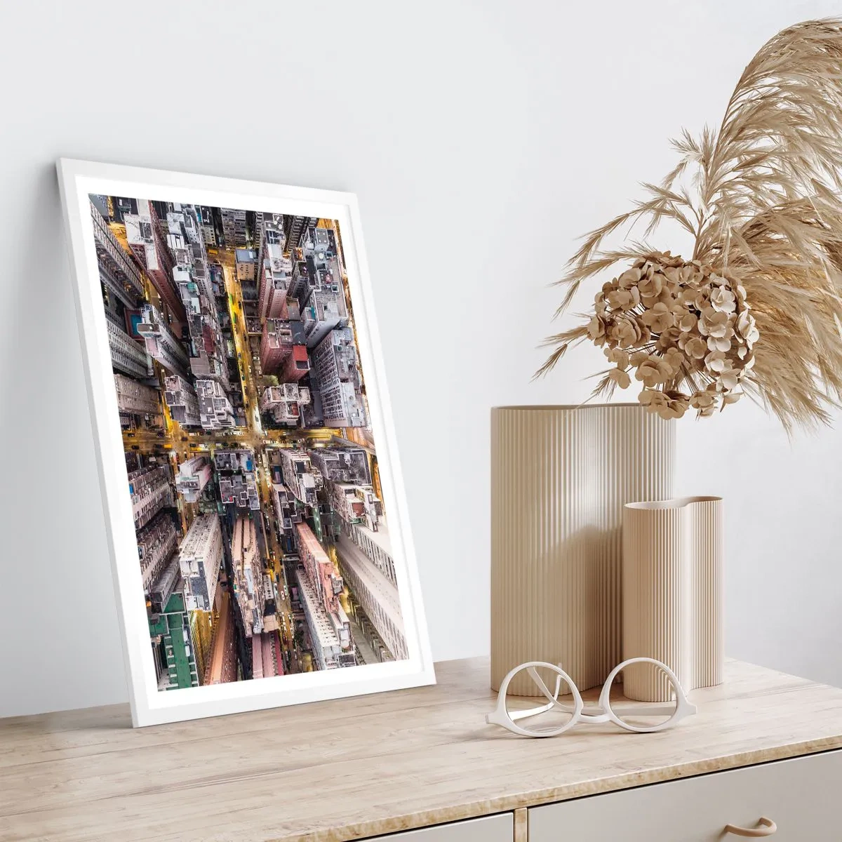 Poster in cornice bianca - Saluti da Hong Kong - 50x70 cm