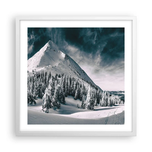 Poster in cornice bianca - Il paese della neve e del ghiaccio - 50x50 cm