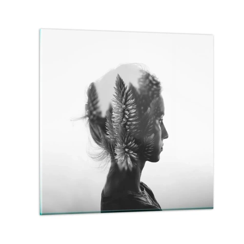 Quadro su vetro - La signora della pineta - 30x30 cm