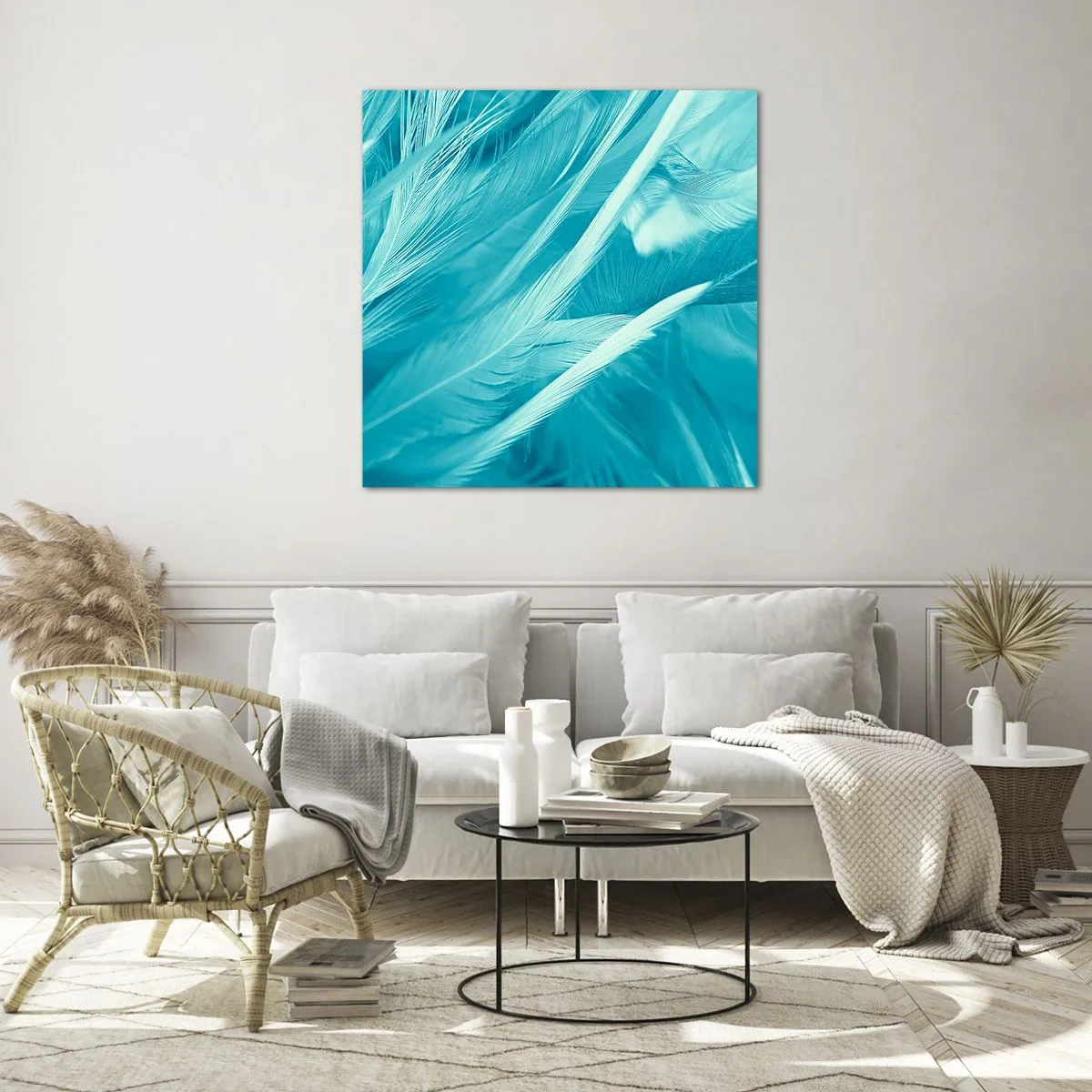 Quadro su vetro - Annegare nel morbido - 70x70 cm