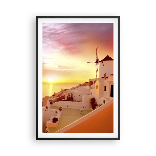 Poster in cornice nera - Sciogliersi nel bianco e nell'oro - 61x91 cm