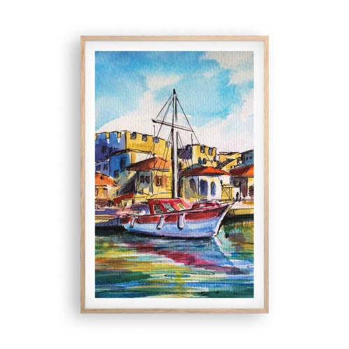 Poster in cornice rovere chiaro - Un colorato pomeriggio - 61x91 cm