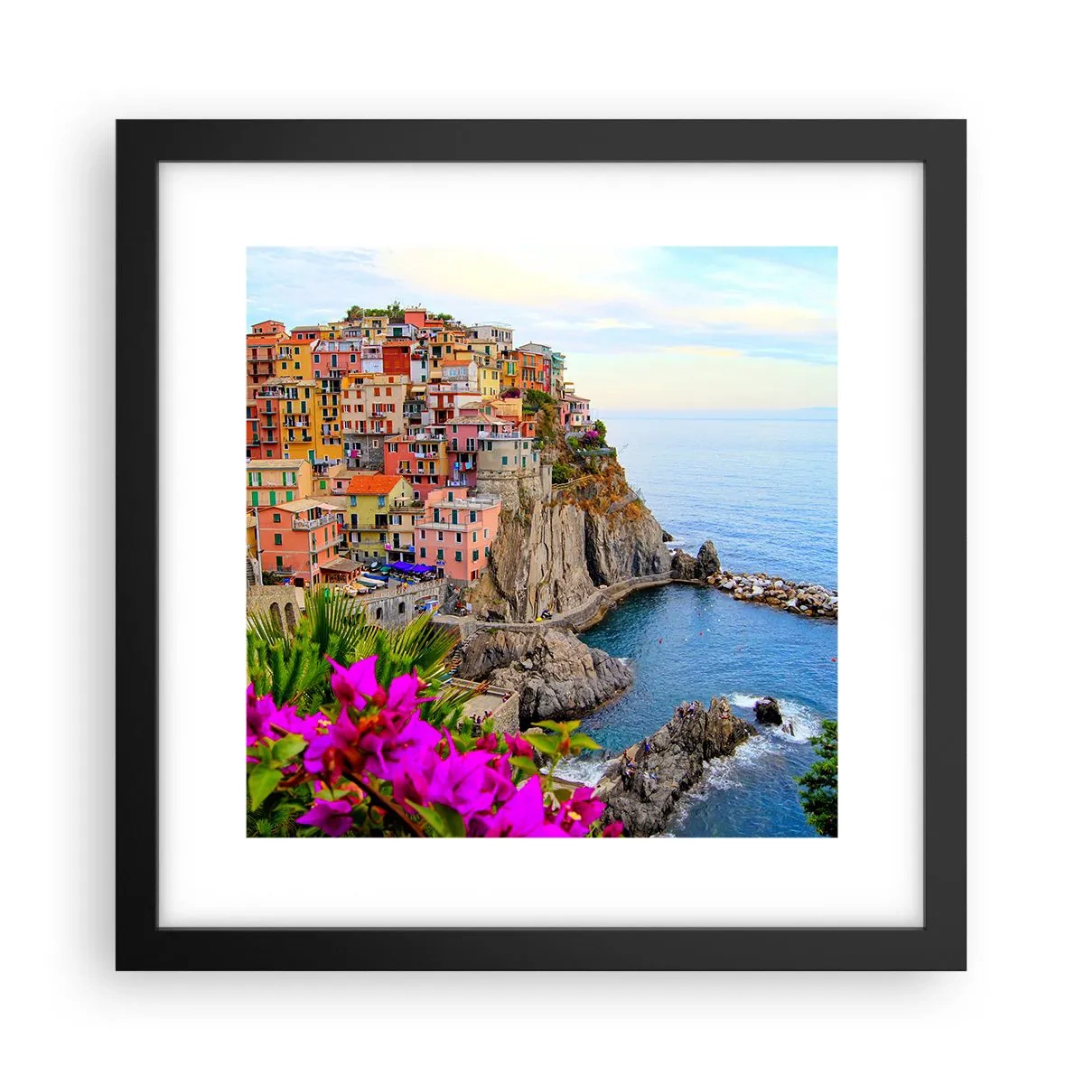 Poster in cornice nera - La città che ride - 30x30 cm