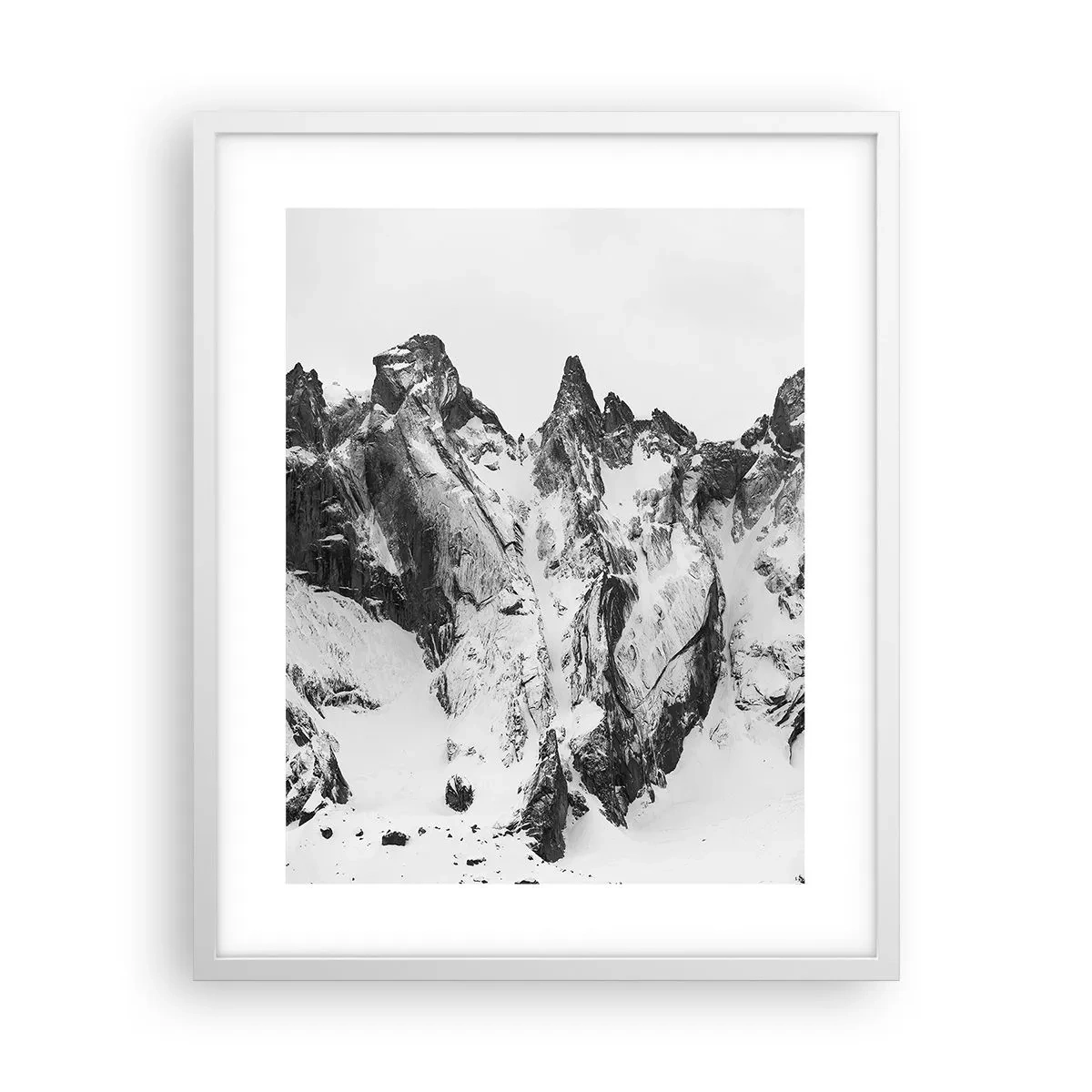 Poster in cornice bianca - Cresta minacciosa di granito - 40x50 cm