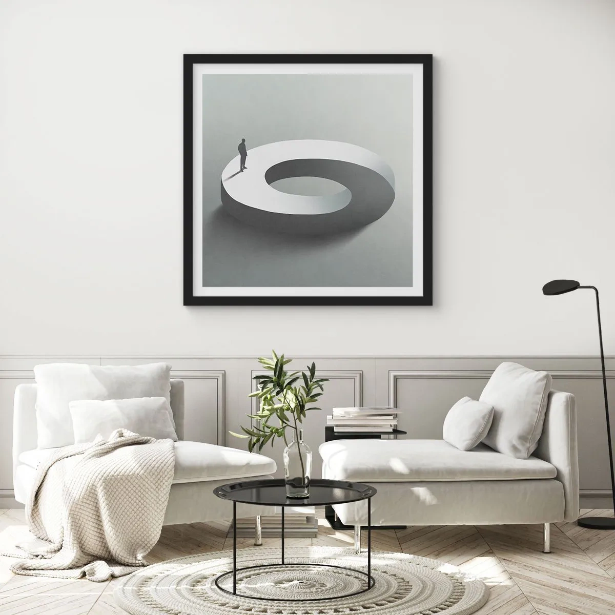 Poster in cornice nera - Prova a cavartela - 60x60 cm