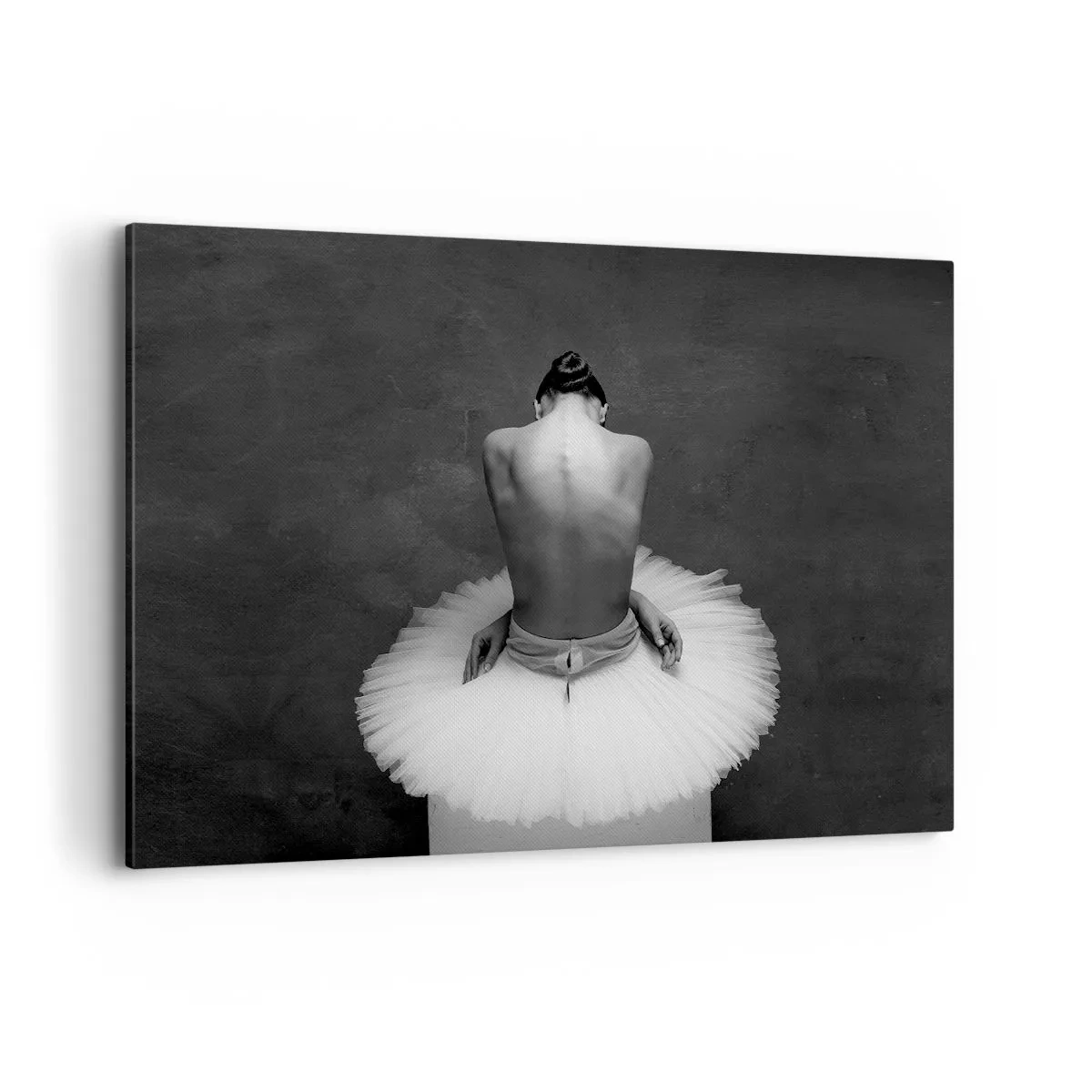 Quadro su tela - Stampe su Tela - Una ballerina in una posa classica su uno sfondo scuro. - 120x80cm - Fiorisce adesso - Decorazione murale moderna per soggiorno e camera da letto ARTTOR