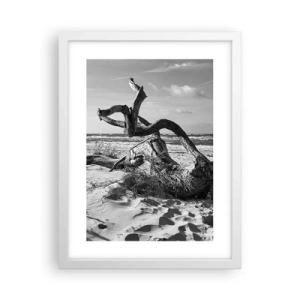 Poster in cornice bianca - Scolpito dal mare - 30x40 cm