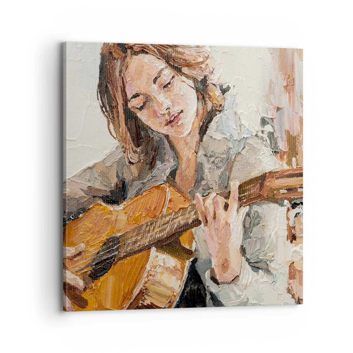 Quadro su tela - Stampe su Tela - Concerto per chitarra e cuore di ragazza - 70x70 cm