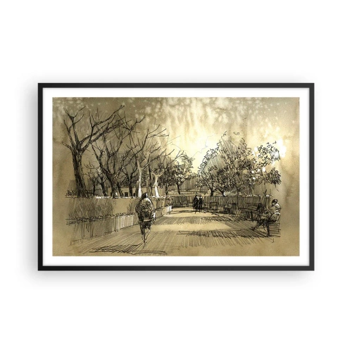 Poster in cornice nera - Attimo fermato con la penna - 91x61 cm