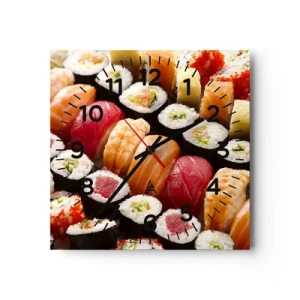 Orologio da parete - Orologio in Vetro - Colori e sapori dell'Asia - 40x40 cm