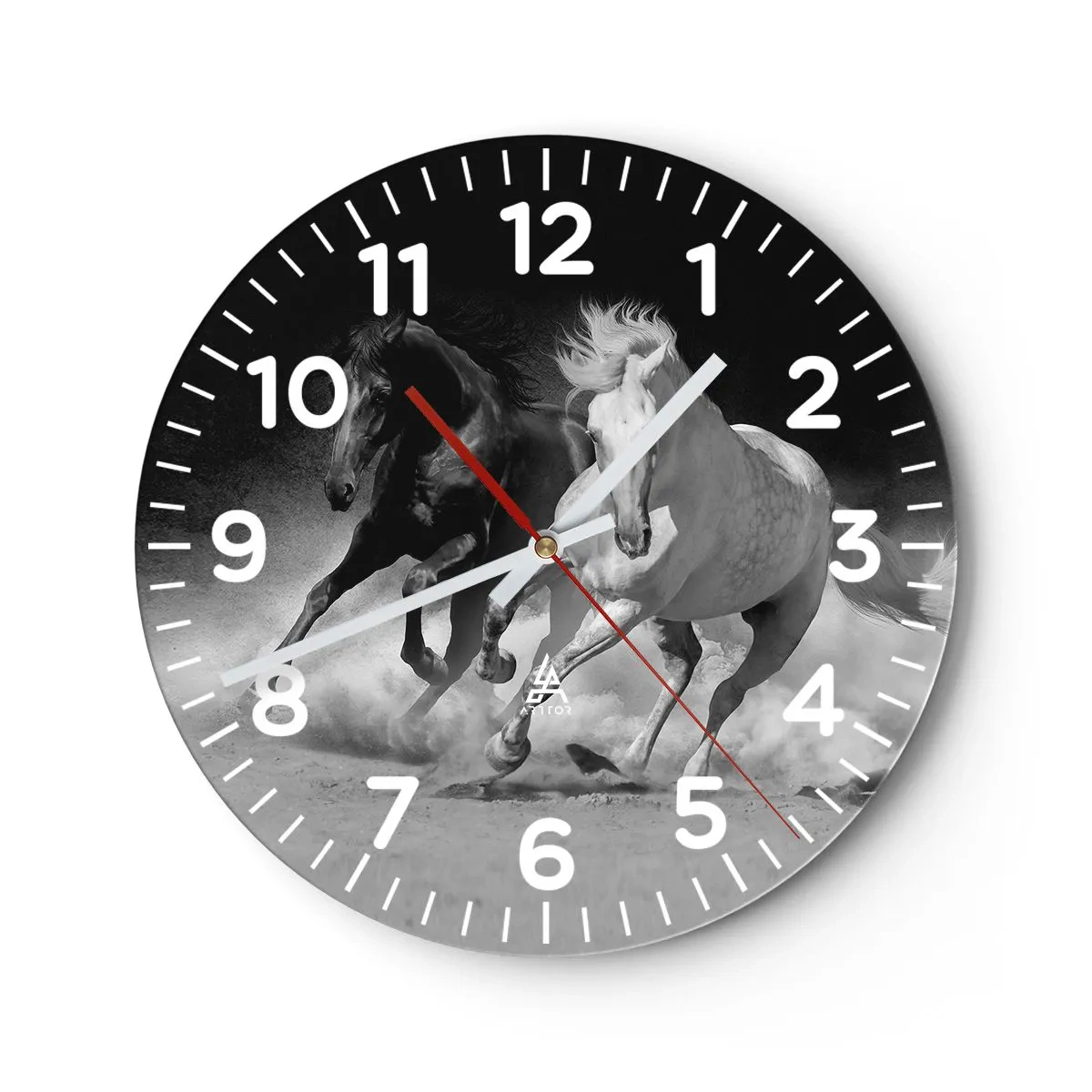 Orologio da parete - Orologio in Vetro - Il galoppo della libertà - 40x40 cm