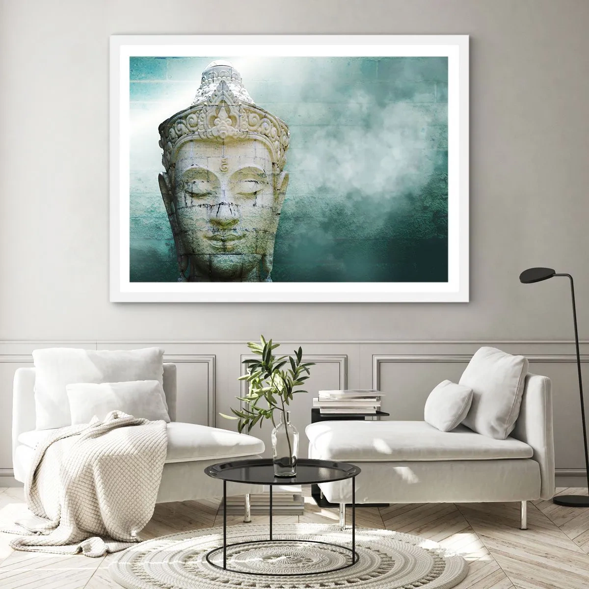 Poster in cornice bianca - Cercando la luce - 50x40 cm