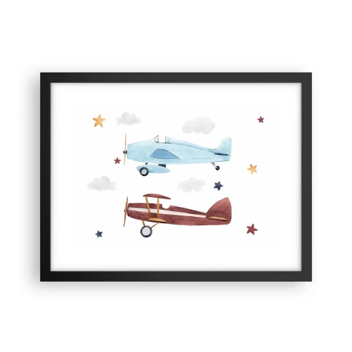 Poster in cornice nera - Aspettando il pilota - 40x30 cm