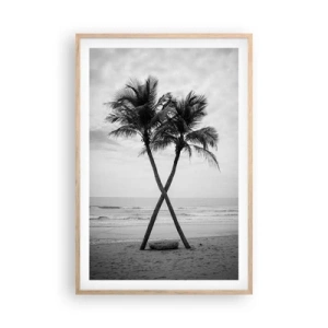 Poster in cornice rovere chiaro - Tenera presenza - 61x91 cm