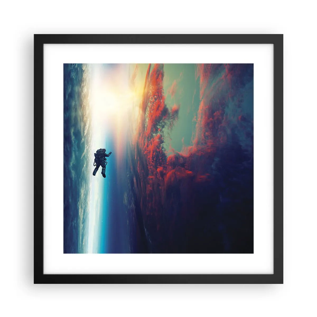 Poster in cornice nera - Affrontando l'universo - 40x40 cm
