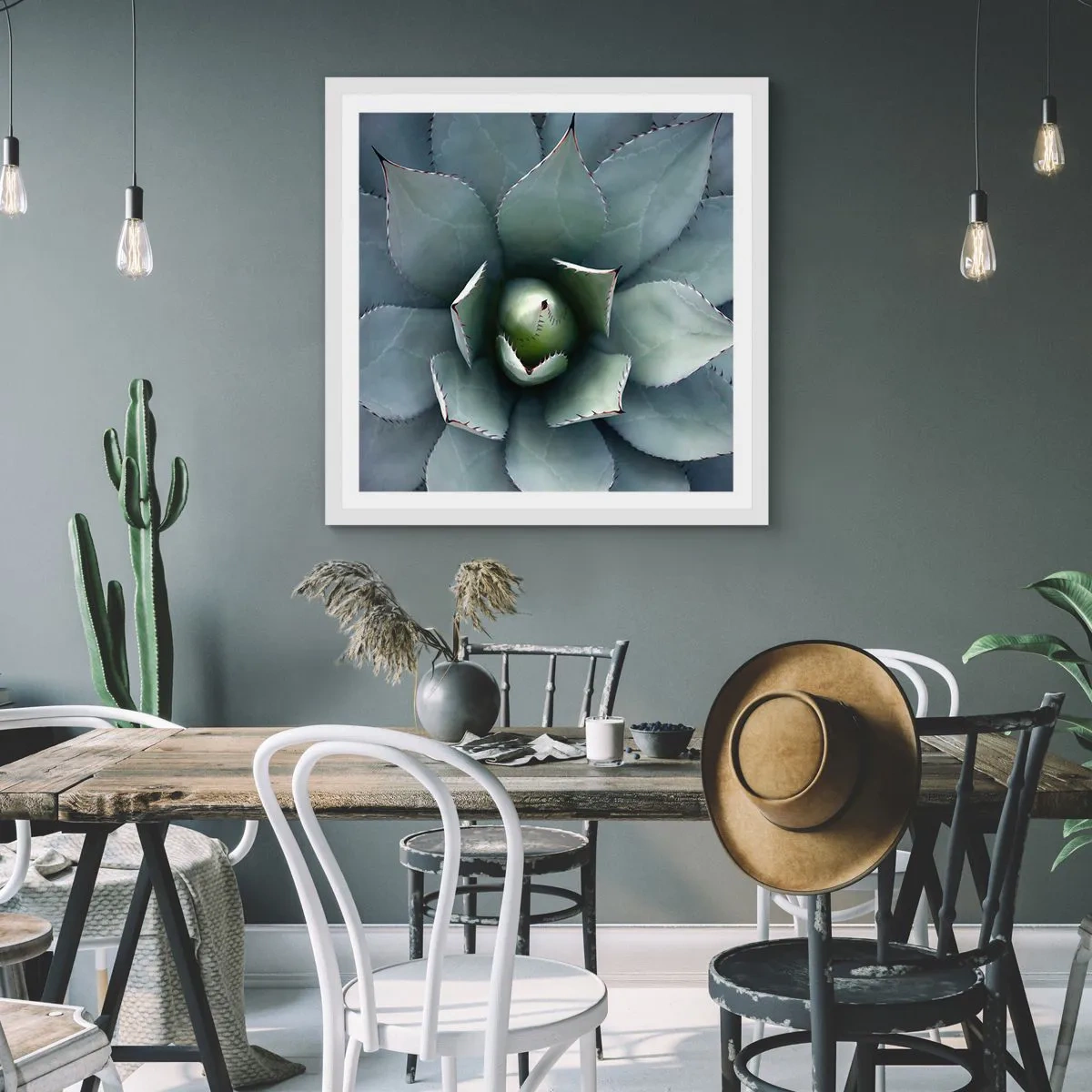 Poster in cornice bianca - Adesca e minaccia - 40x40 cm