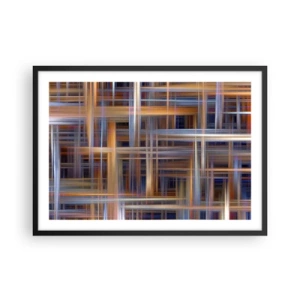 Poster in cornice nera - Motivi geometrici astratti in colori pastello - 70x50cm - Tessute con la luce - Decorazione murale moderna per soggiorno e camera da letto ARTTOR