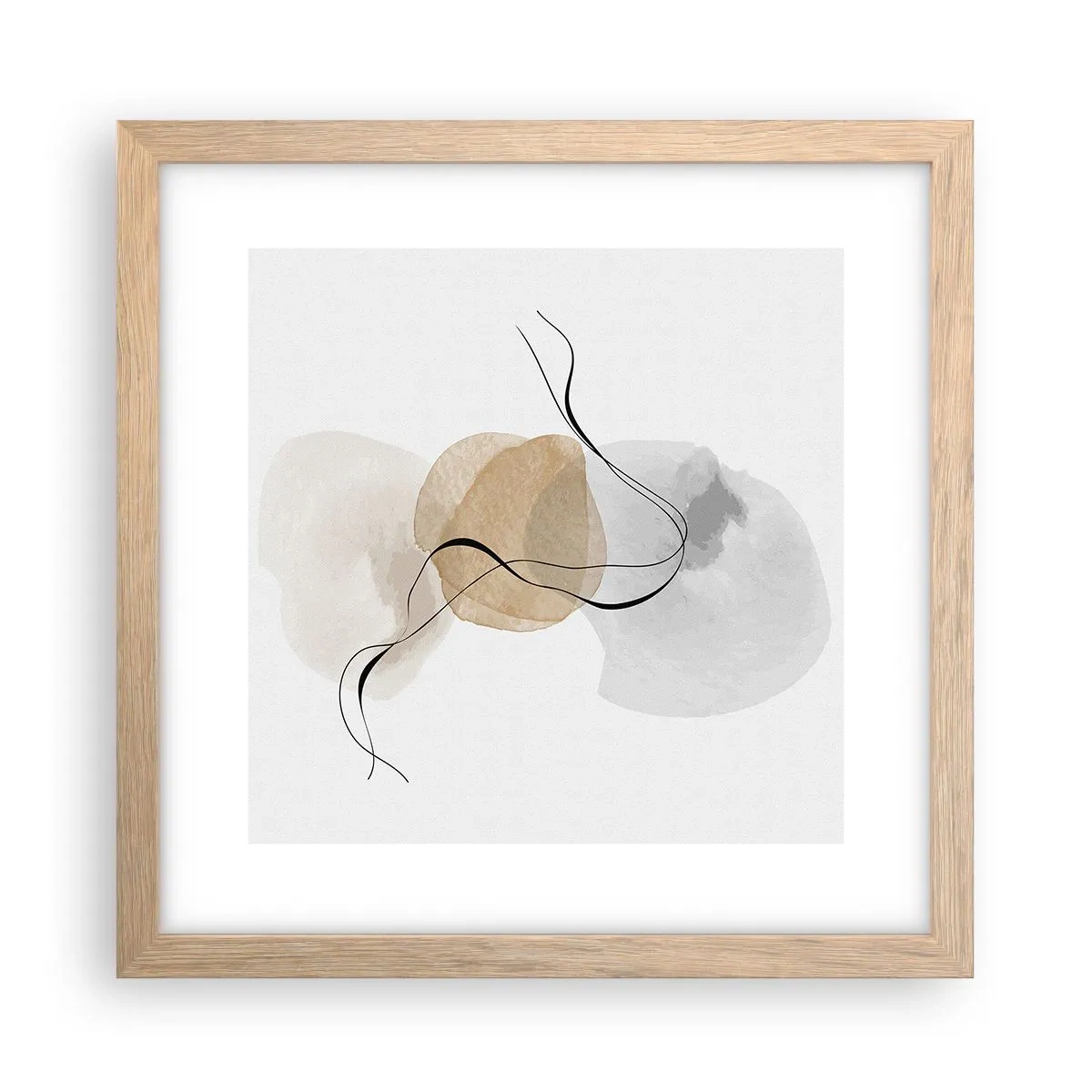 Poster in cornice rovere chiaro - Grani d'aria - 30x30 cm