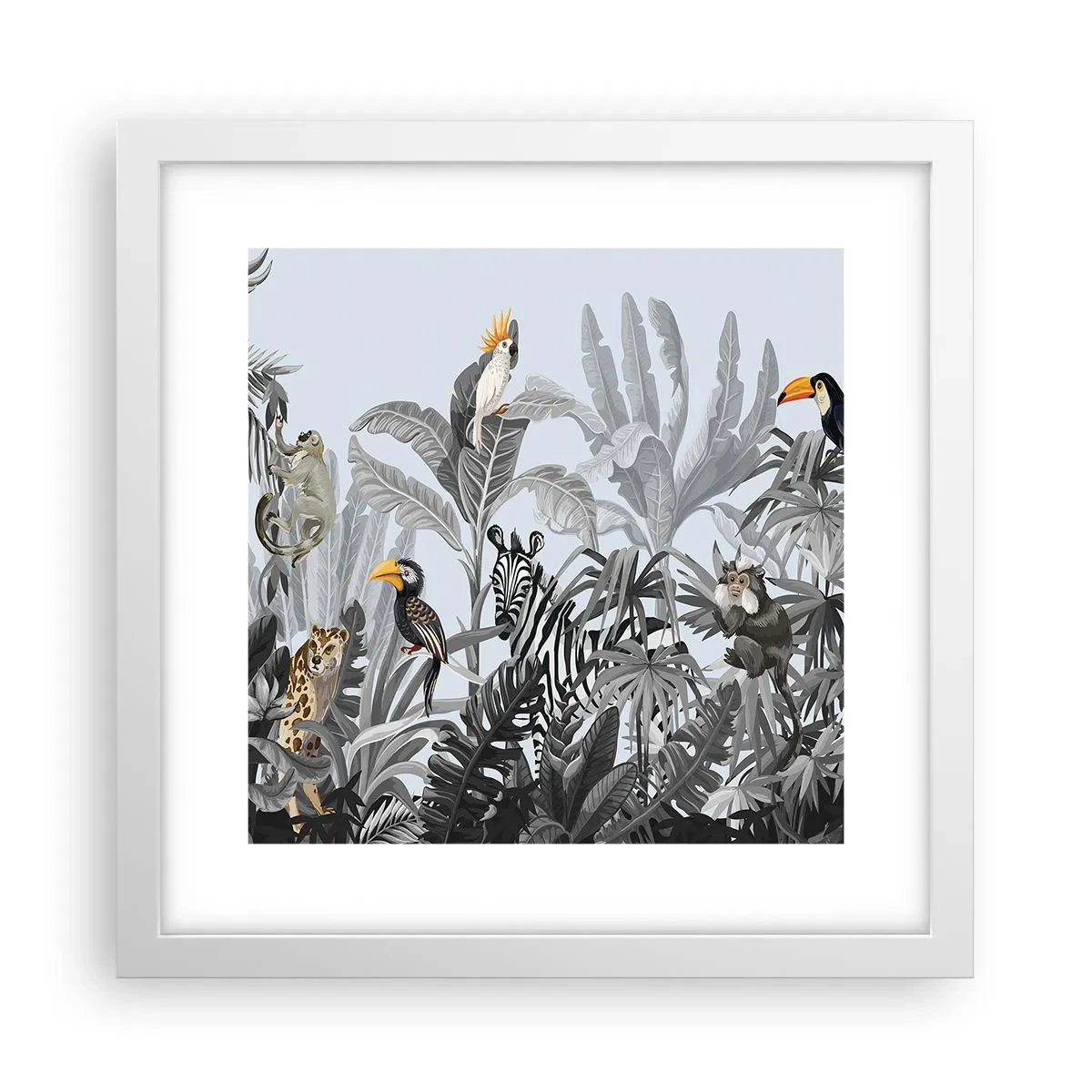 Poster in cornice bianca - Favola africana - 30x30 cm