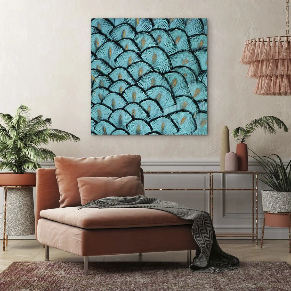 Quadro su tela - Stampe su Tela - La grande festa delle piume - 40x40 cm