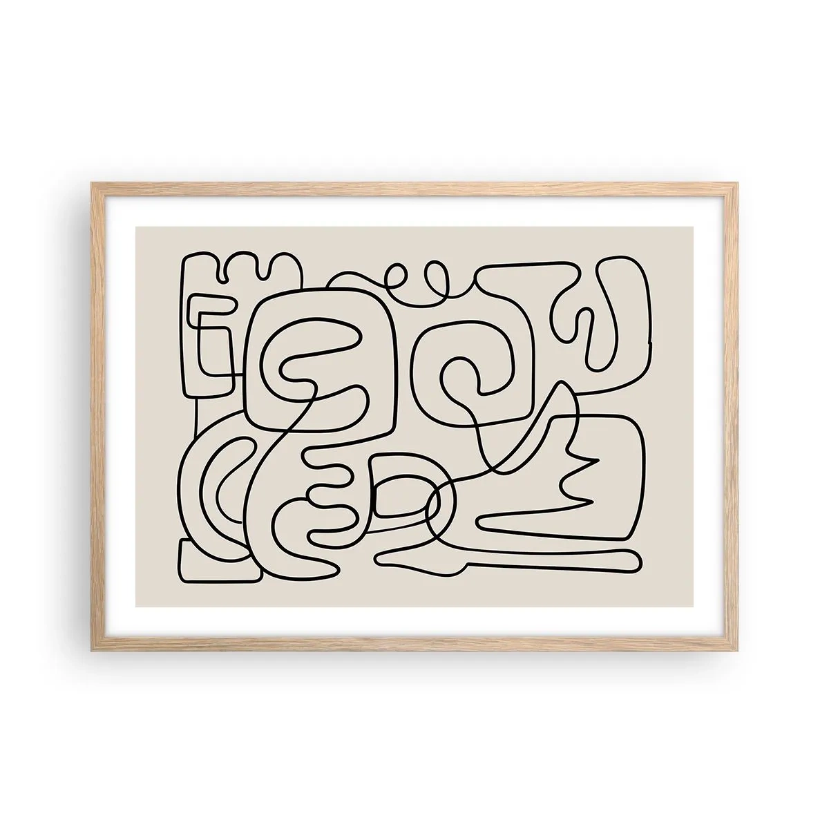 Poster in cornice rovere chiaro - Segui il percorso - 70x50 cm