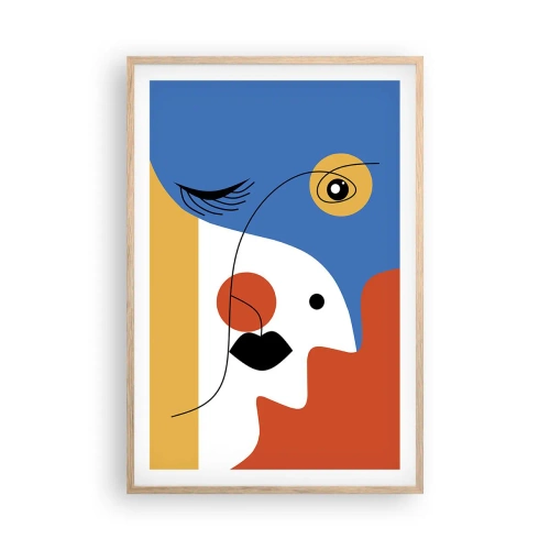 Poster in cornice rovere chiaro - Ritratto decostruito - 61x91 cm