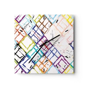 Orologio da parete - Orologio in Vetro - Cellule in affitto - 40x40 cm