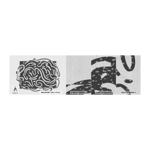 Campione di Fotomurale Premium Sand - Astrazione: la danza della gioia - Boho, Bianco e nero, Minimalismo - 100x30 cm