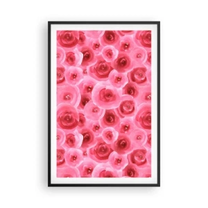 Poster in cornice nera - Rose in alto e in basso - 61x91 cm