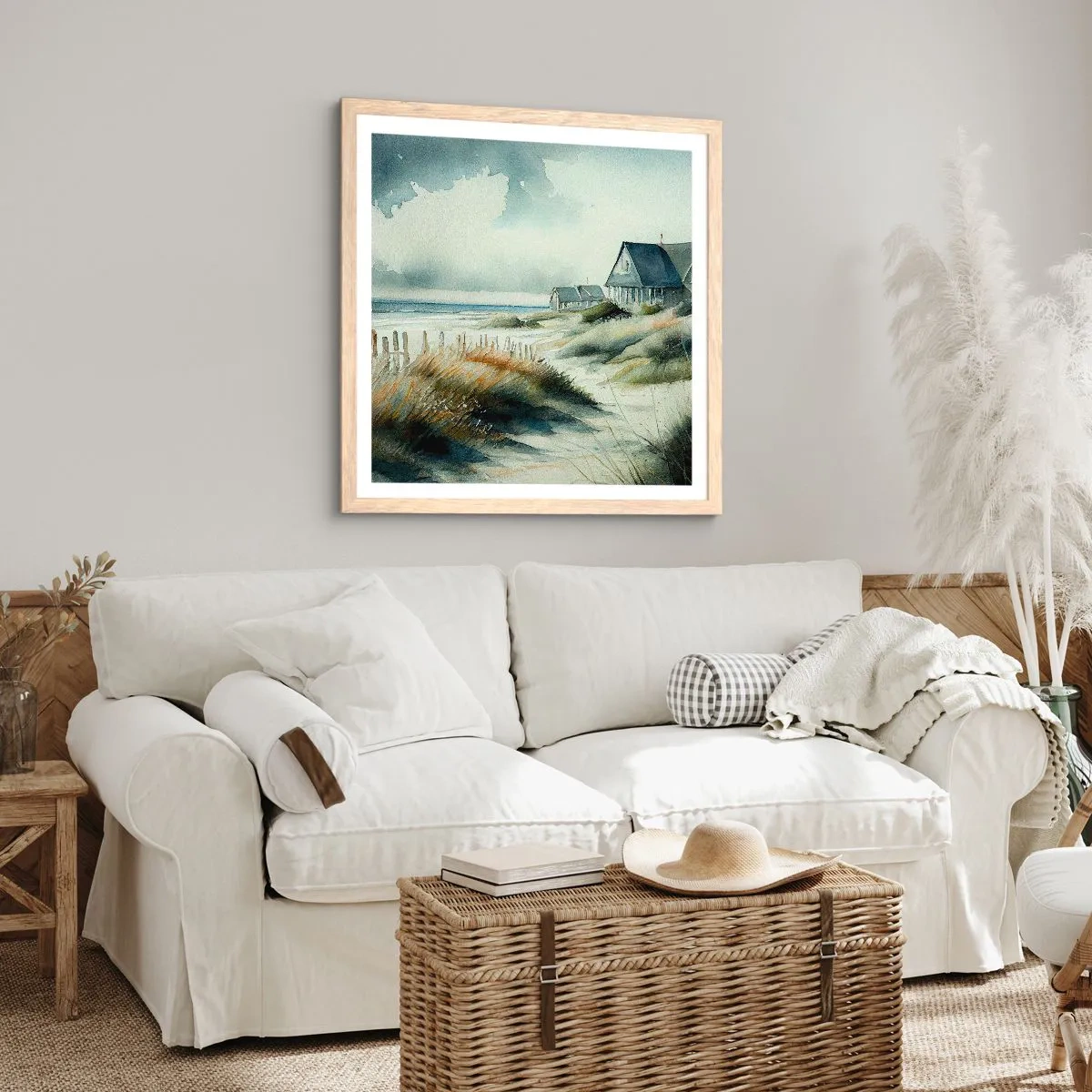 Poster in cornice rovere chiaro - Lontano dal caos - 60x60 cm