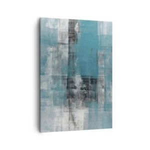 Quadro su tela - Stampe su Tela - Una composizione astratta nelle tonalità del blu con texture e strati. - 50x70cm - Acqua e aria - Decorazione murale moderna per soggiorno e camera da letto ARTTOR